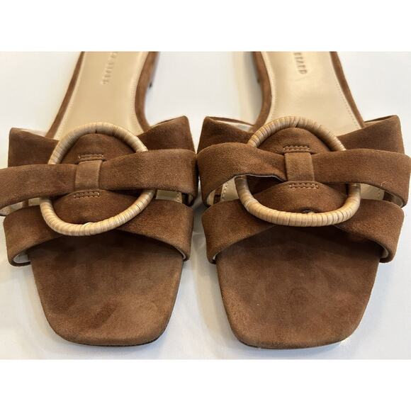 Veronica Beard Brown Sandals with Gold Accent - Picture 10 of 10